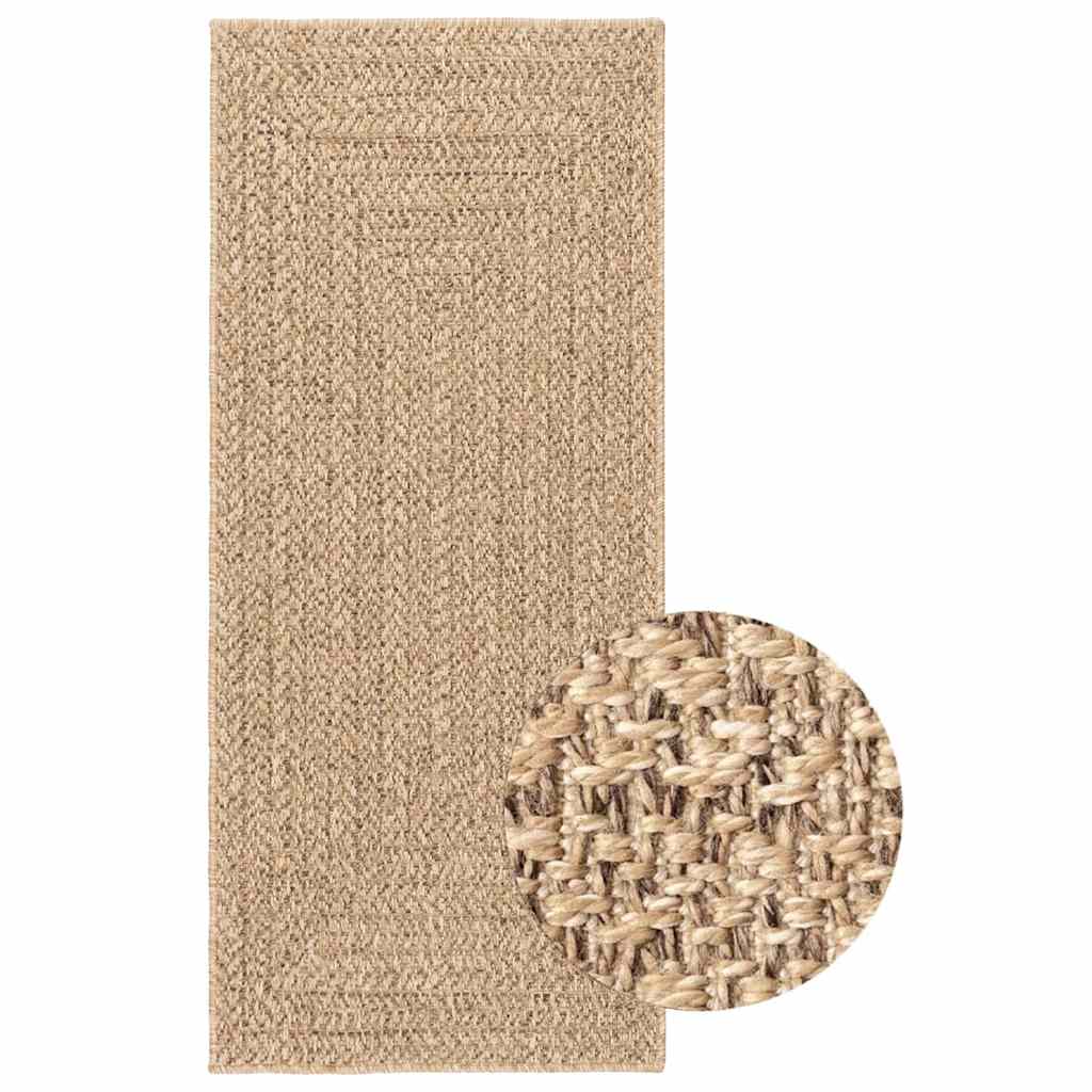 VidaXL Vloerkleed ZIZUR beige binnen en buiten 80x200 cm jutelook