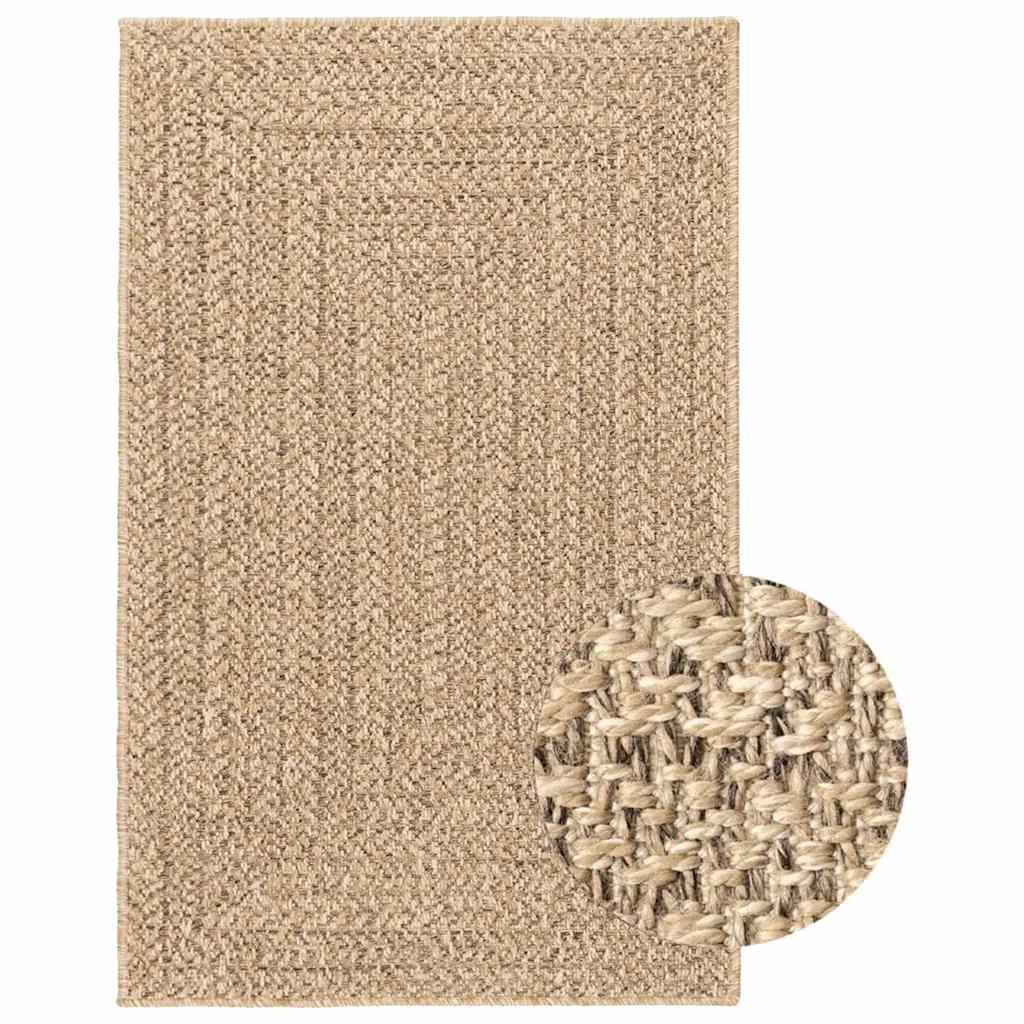 Vidaxl vloerkleed zizur beige binnen en buiten 160x230 cm jute look