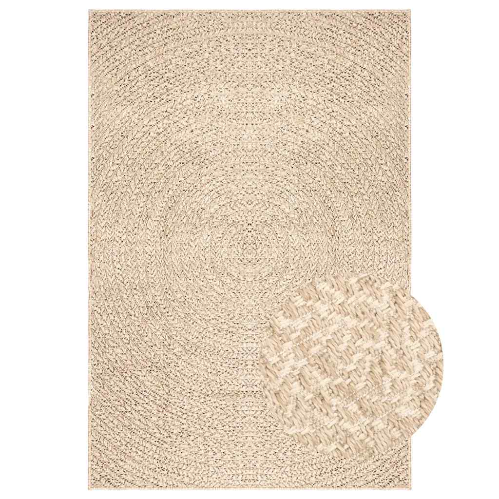 Vidaxl vloerkleed zizur beige binnen en buiten 120x170 cm jute look