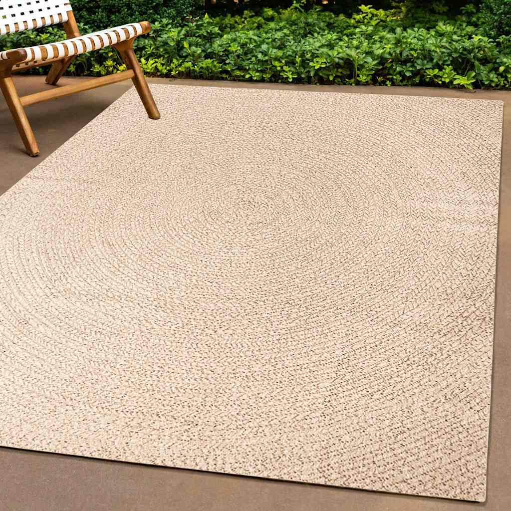 Vidaxl vloerkleed zizur beige binnen en buiten 200x200 cm jute look