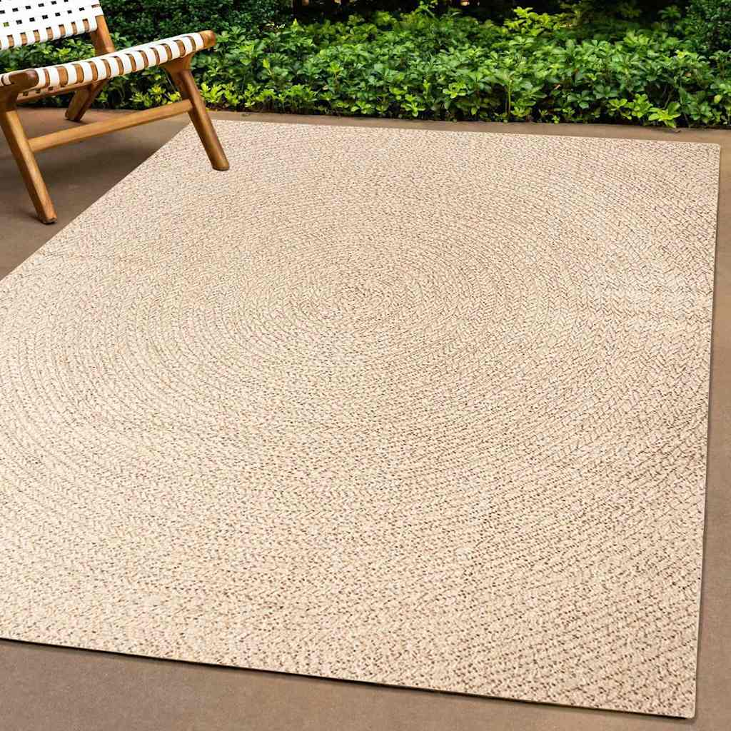 Vidaxl vloerkleed zizur beige binnen en buiten 240x240 cm jute look