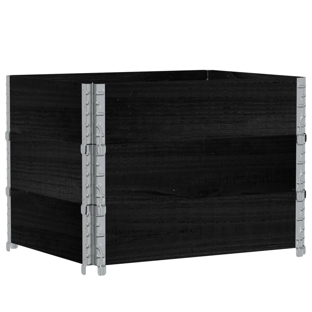 VidaXL Palletopzetranden 3 st 80x60 cm massief groenenhout zwart