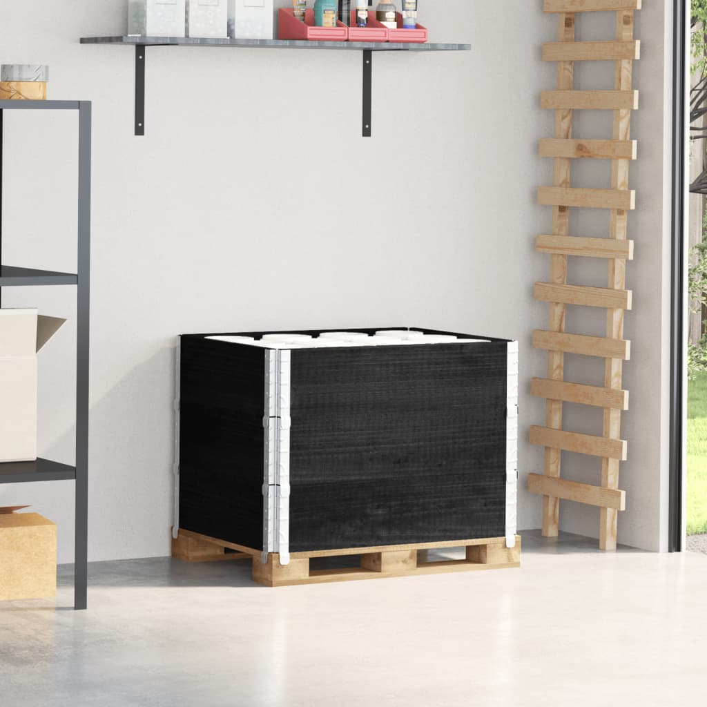 VidaXL Palletopzetranden 3 st 80x60 cm massief groenenhout zwart