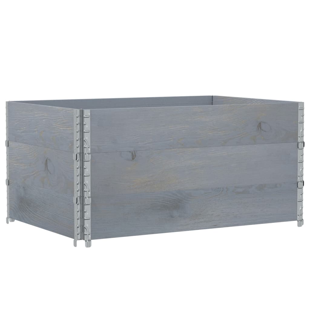 VidaXL Palletopzetranden 3 st 120x80 cm massief groenenhout grijs