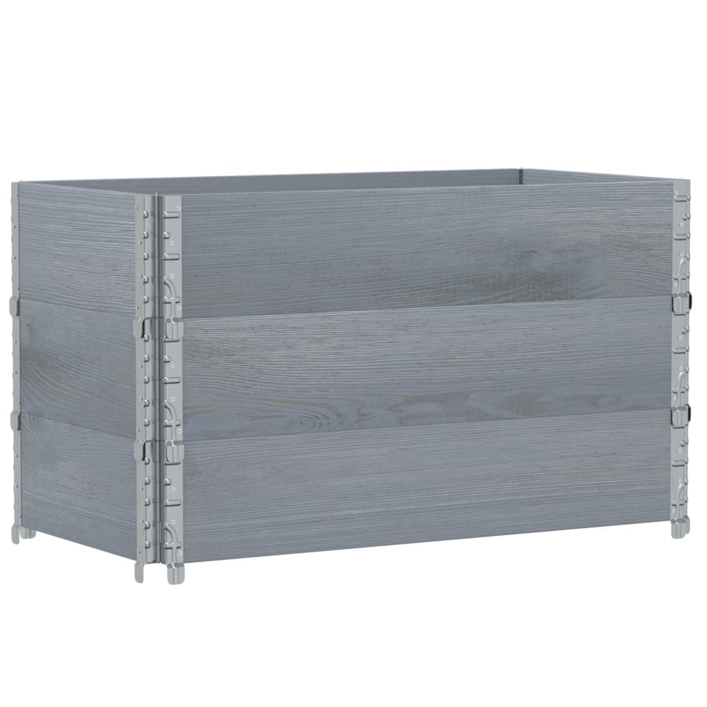 VidaXL Palletopzetranden 3 st 100x50 cm massief groenenhout grijs