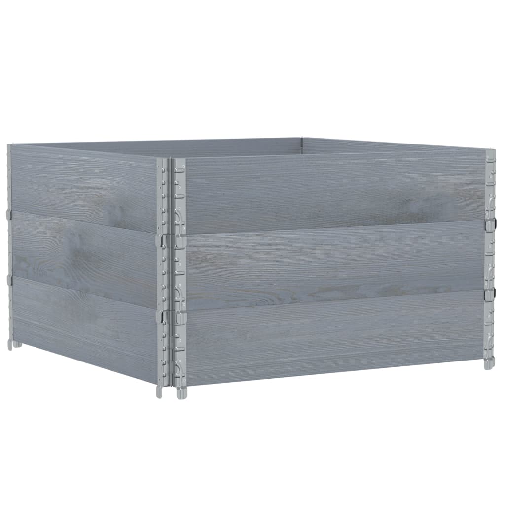 VidaXL Palletopzetranden 3 st 100x100 cm massief groenenhout grijs