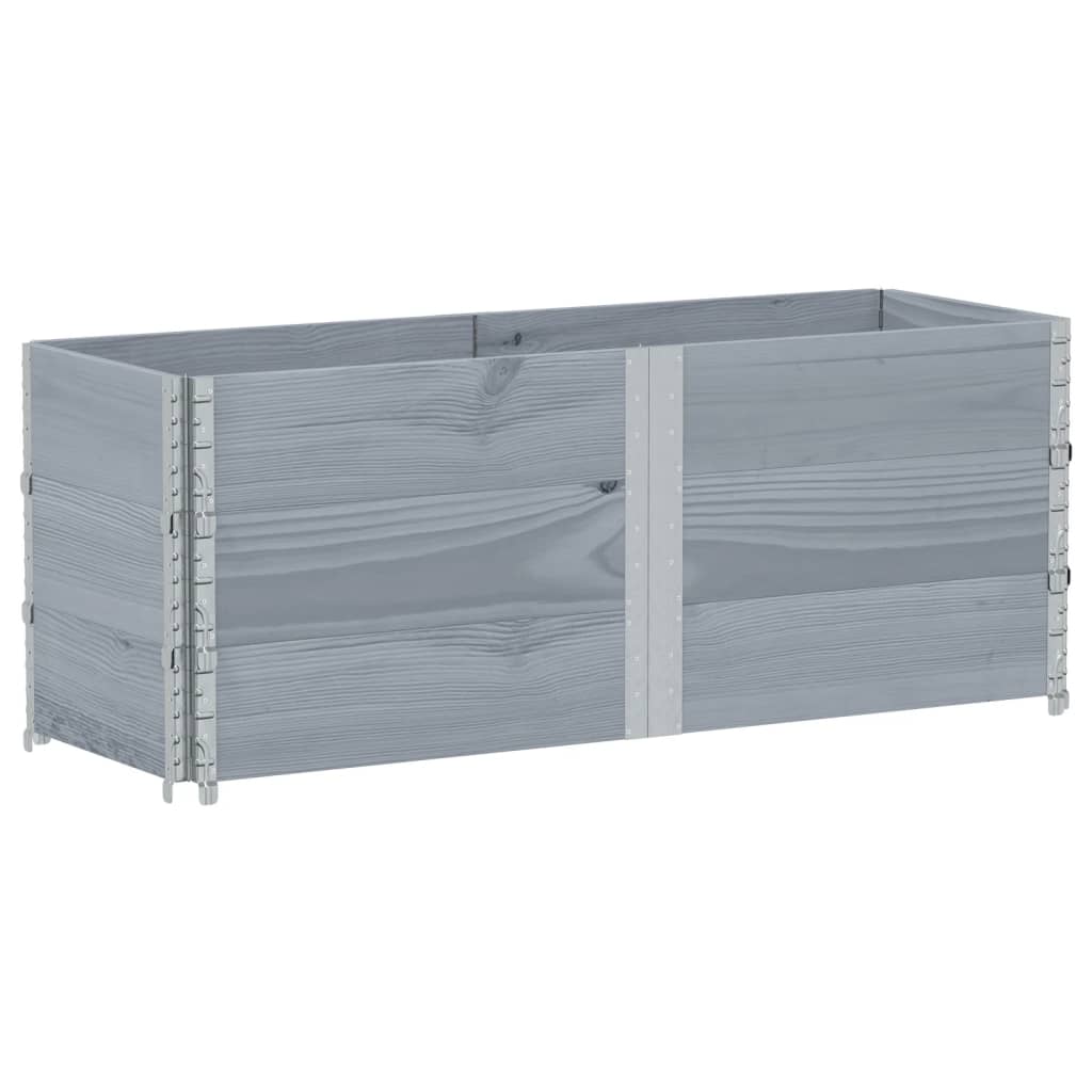 VidaXL Palletopzetranden 3 st 150x50 cm massief groenenhout grijs