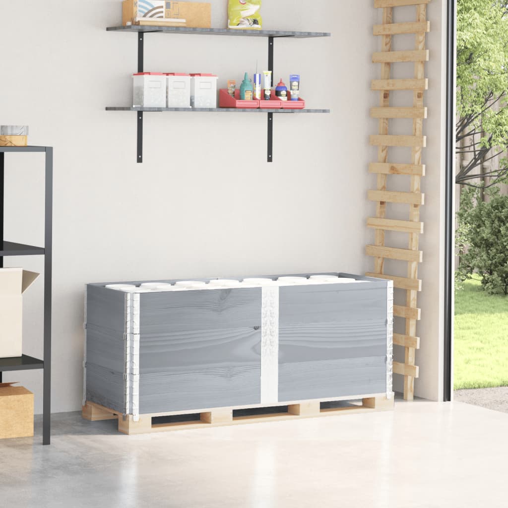 VidaXL Palletopzetranden 3 st 150x50 cm massief groenenhout grijs