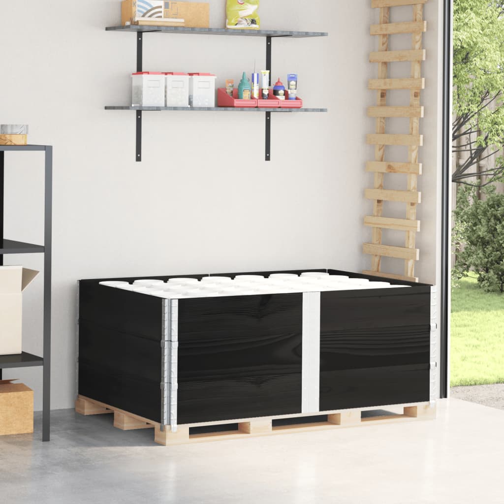 VidaXL Palletopzetranden 3 st 150x100 cm massief groenenhout zwart