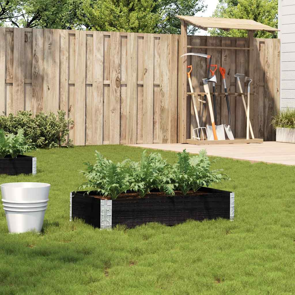 Vidaxl plantenbak 100x50 cm massief groenenhout zwart