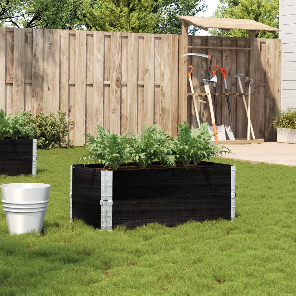 Vidaxl plantenbak 100x50 cm massief groenenhout zwart