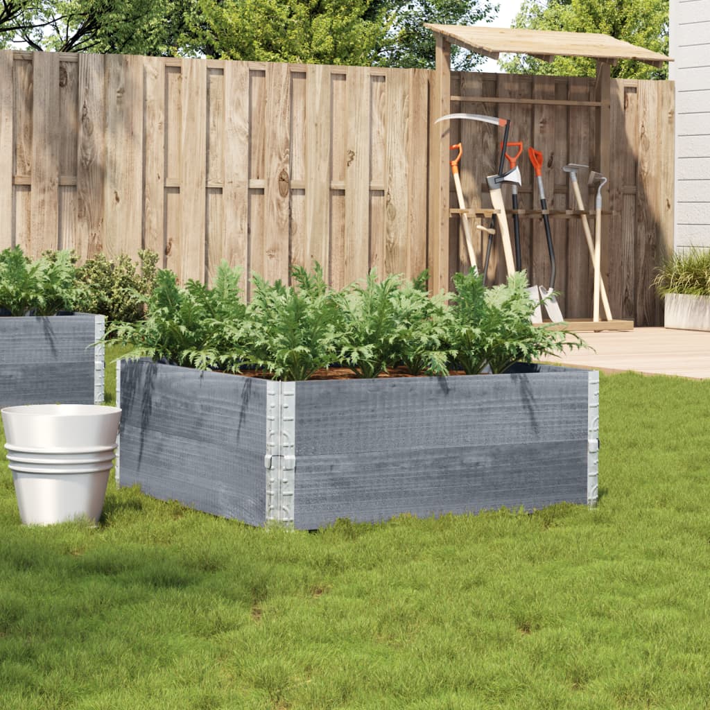 Vidaxl plantenbak 100x100 cm massief groenenhout grijs