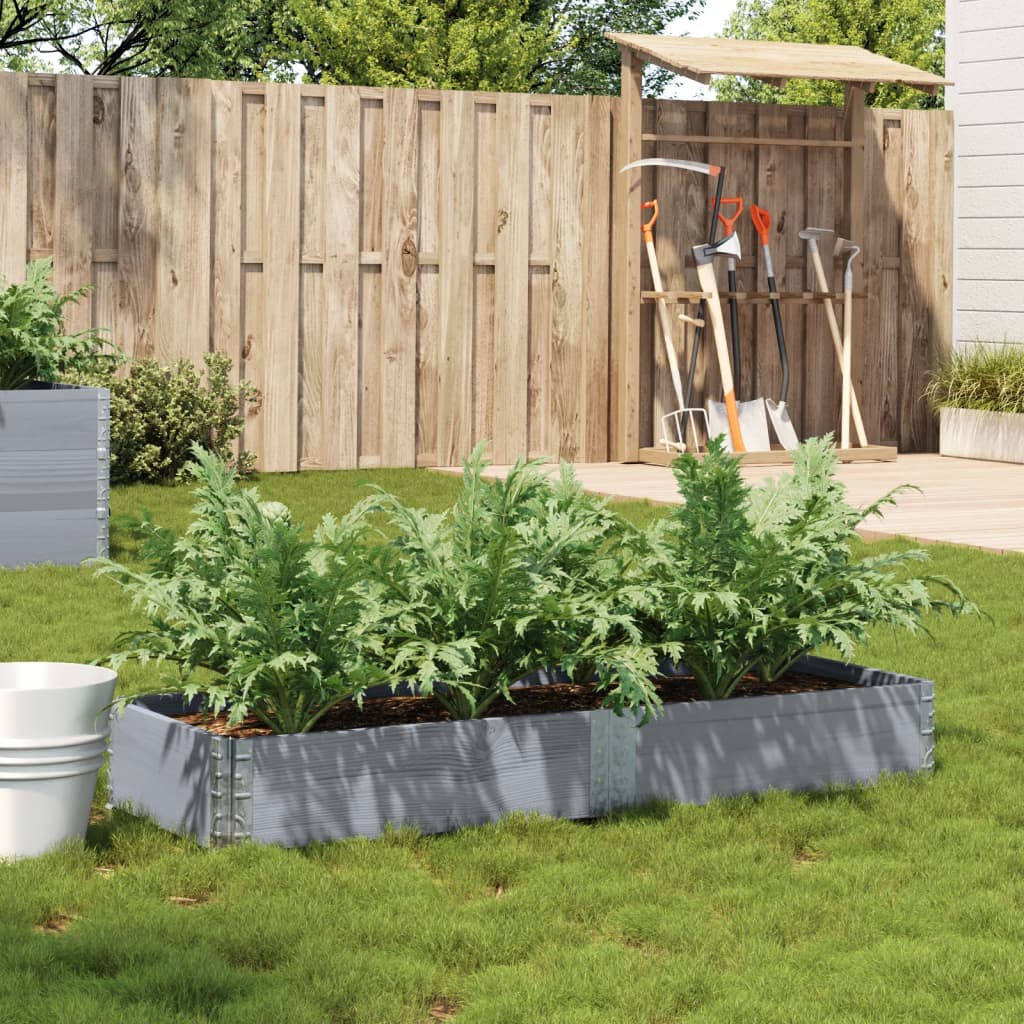 Vidaxl plantenbak 150x50 cm massief groenenhout grijs