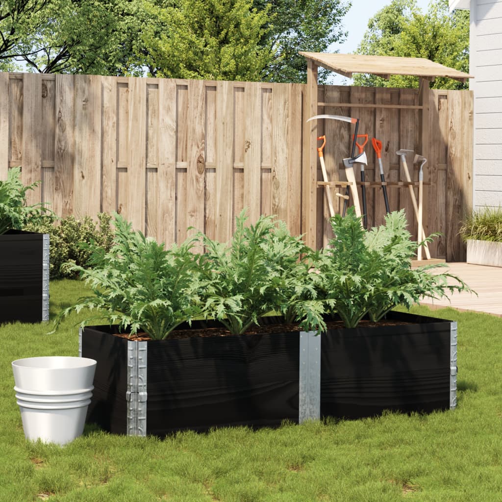 Vidaxl plantenbak 150x50 cm massief groenenhout zwart