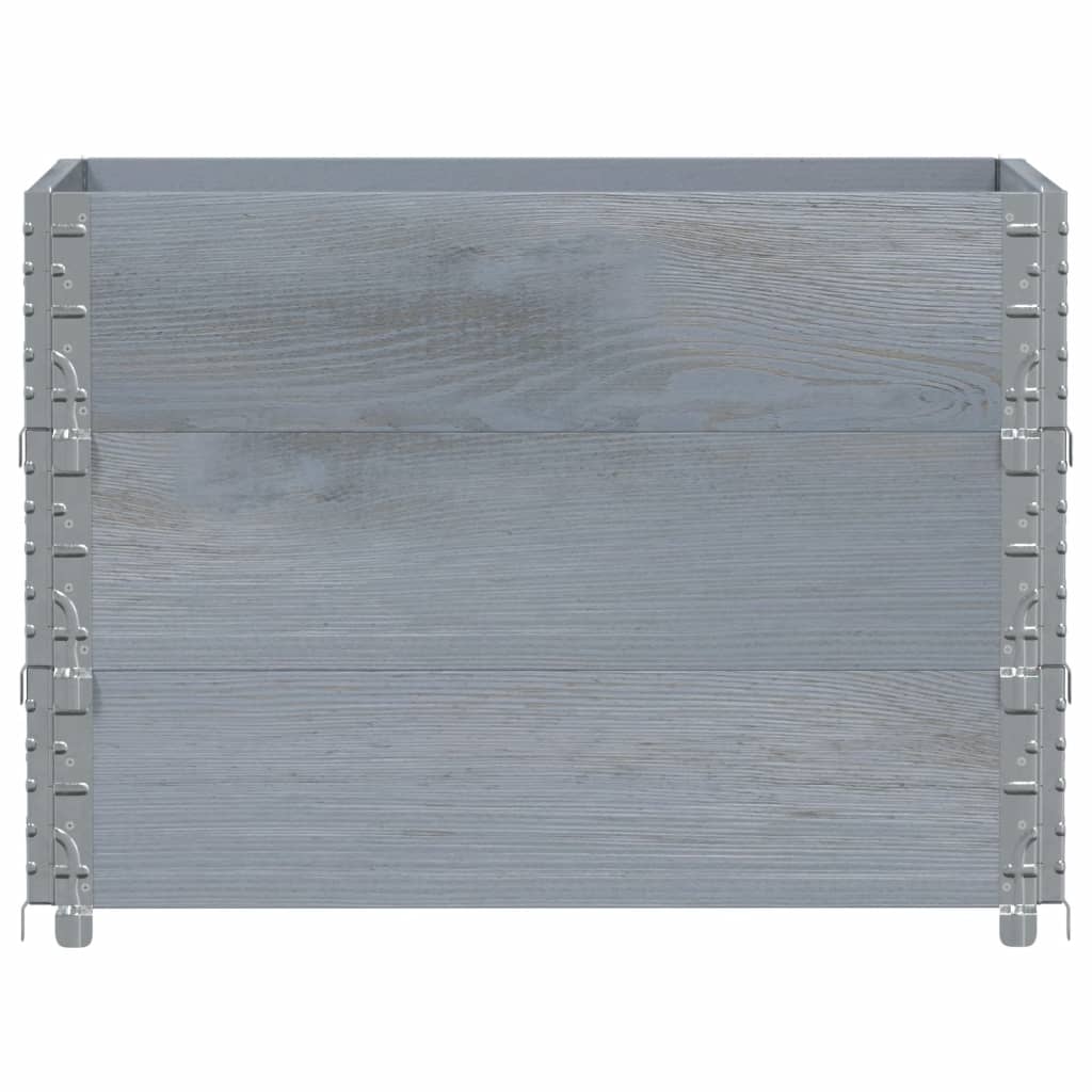 Vidaxl plantenbak 80x60 cm massief grenenhout grijs