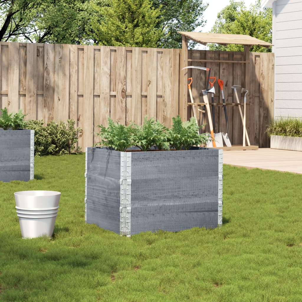 Vidaxl plantenbak 80x60 cm massief grenenhout grijs