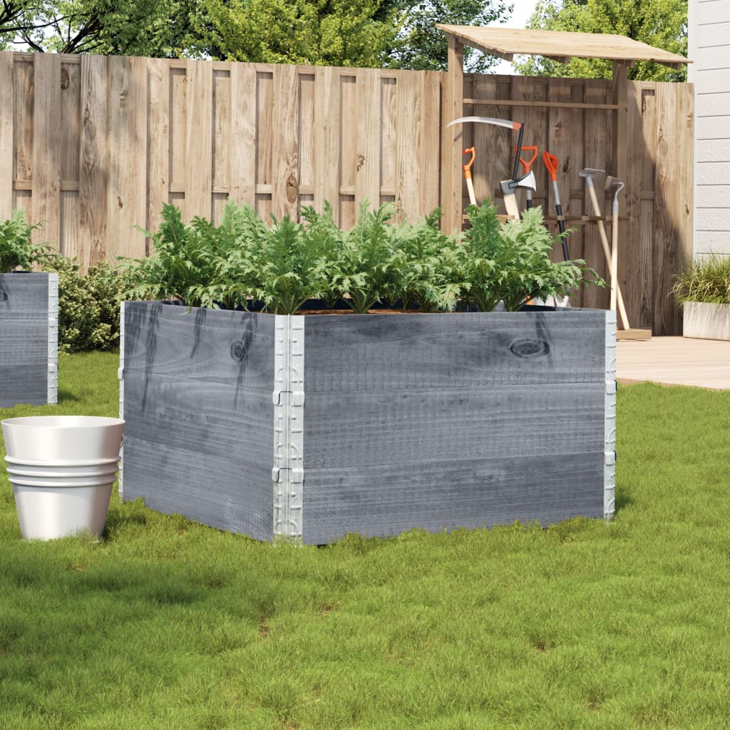 VidaXL Plantenbak 100x100 cm massief groenenhout grijs