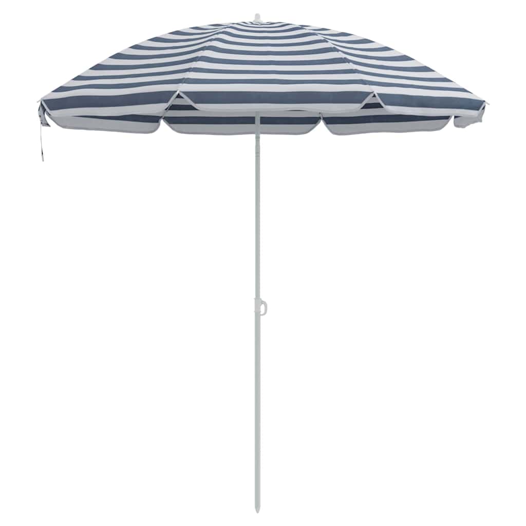 Vidaxl strandparasol blauw en wit 263 x 263 x 272 cm