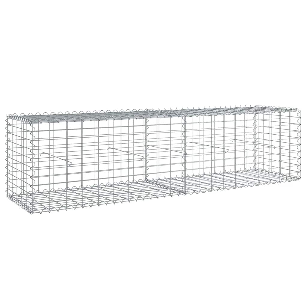 VidaXL Schanskorf 200x50x50 cm gegalvaniseerd zilver ijzerkleurig