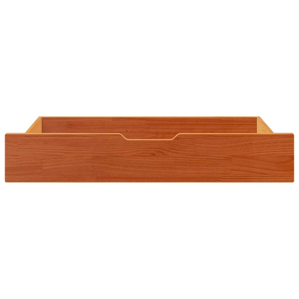 Vidaxl bedladen 2 st 90x55x17 massief groenhout wasbruin