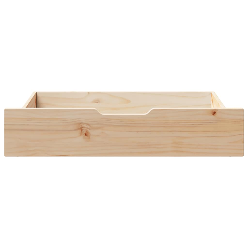 Vidaxl bedlades 2 st met wieltjes 85x55x17 cm massief groenhout