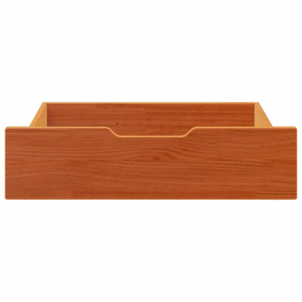 Vidaxl bedlades 2 st 75x55x17 massief groenhout wasbruin