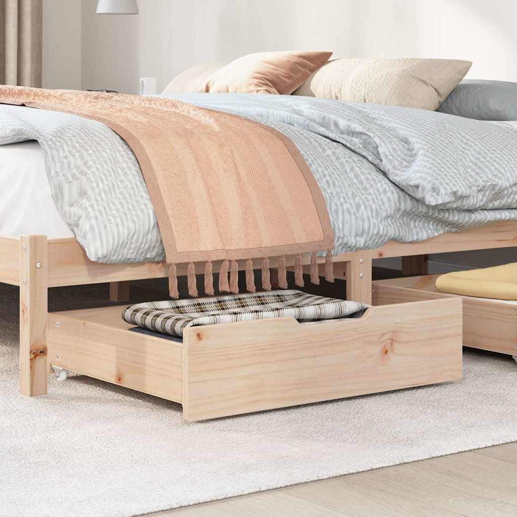 Vidaxl bedlades 2 st met wieltjes 65x55x17 cm massief grenenhout