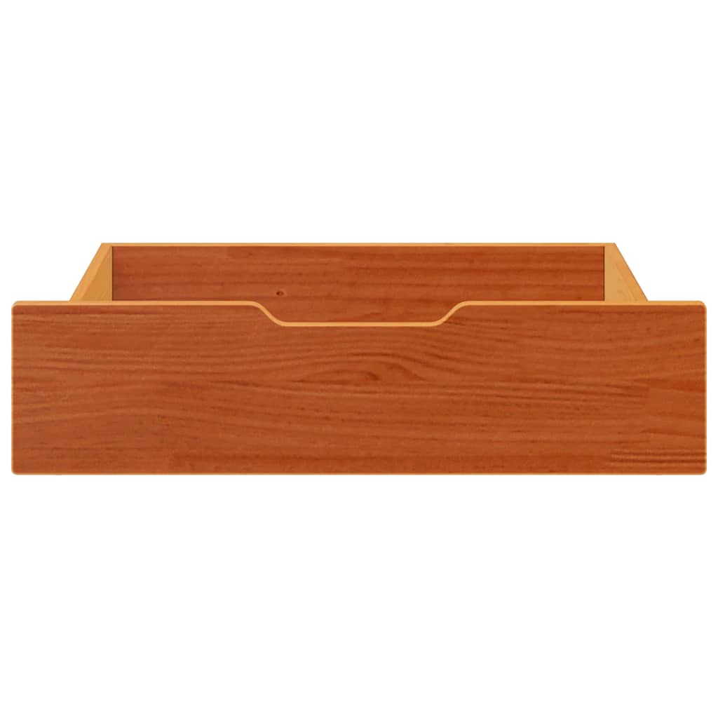 Vidaxl bedladen 2 st 65x55x17 massief groenhout wasbruin