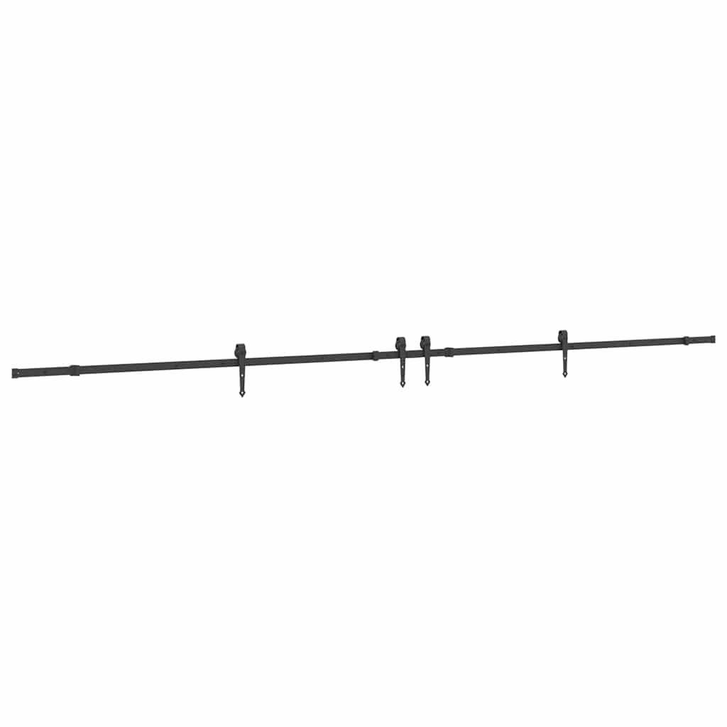 Vidaxl doos met onderdelen voor schuifdeur 427 cm staal zwart