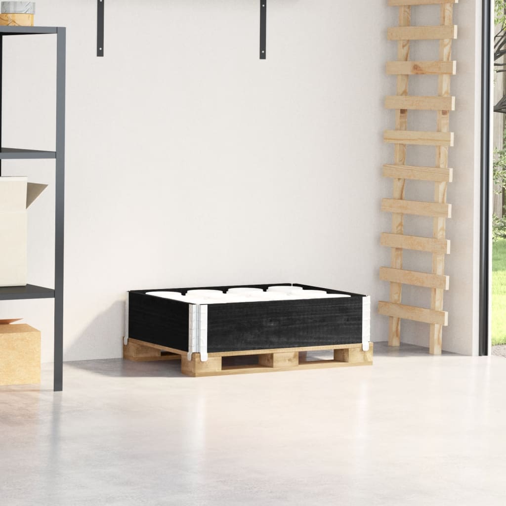Vidaxl palletopzetrand 80x60 cm massief groenenhout zwart