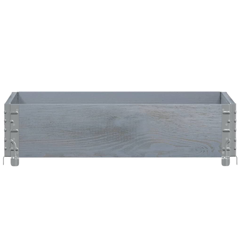 Vidaxl palletopzetrand 80x60 cm massief groenenhout grijs