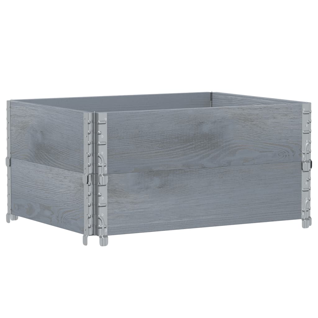 Vidaxl palletopzetranden 2 st 80x60 cm massief groenenhout grijs