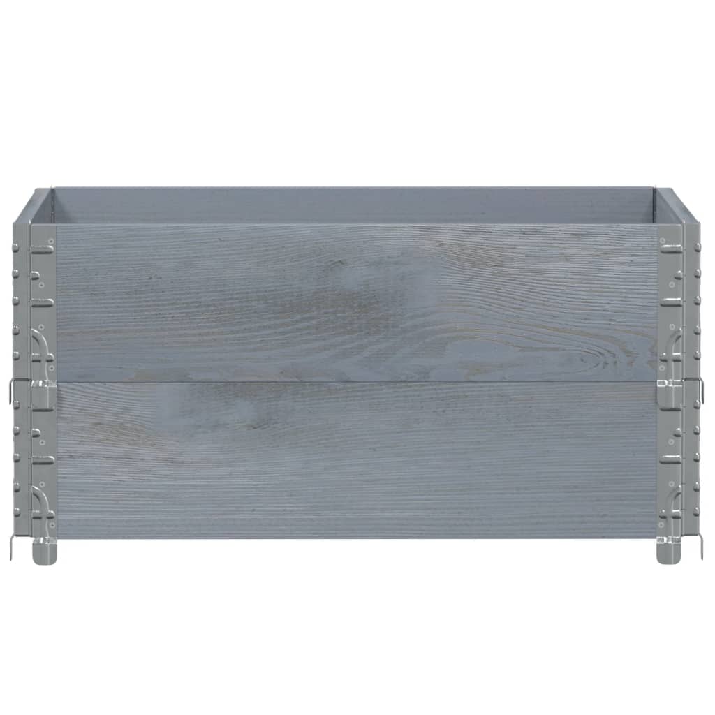 Vidaxl palletopzetranden 2 st 80x60 cm massief groenenhout grijs