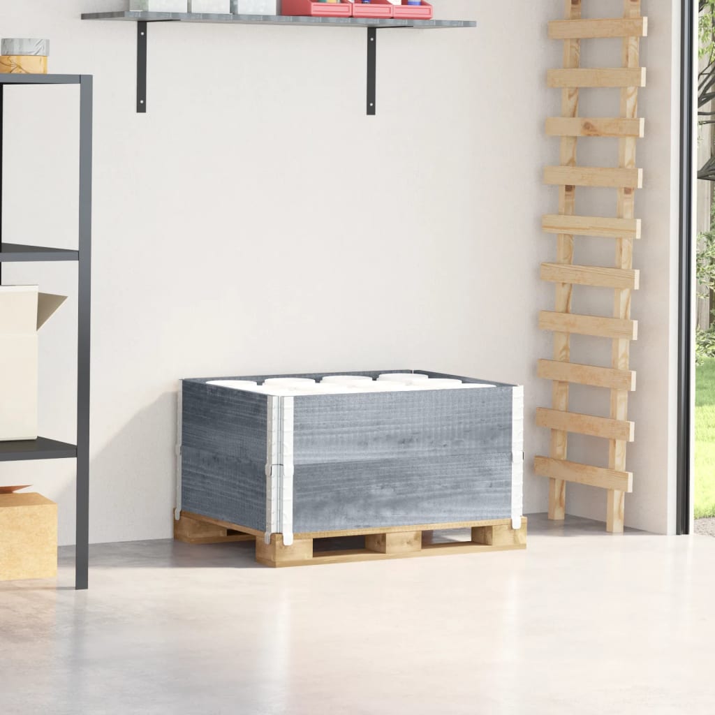 Vidaxl palletopzetranden 2 st 80x60 cm massief groenenhout grijs