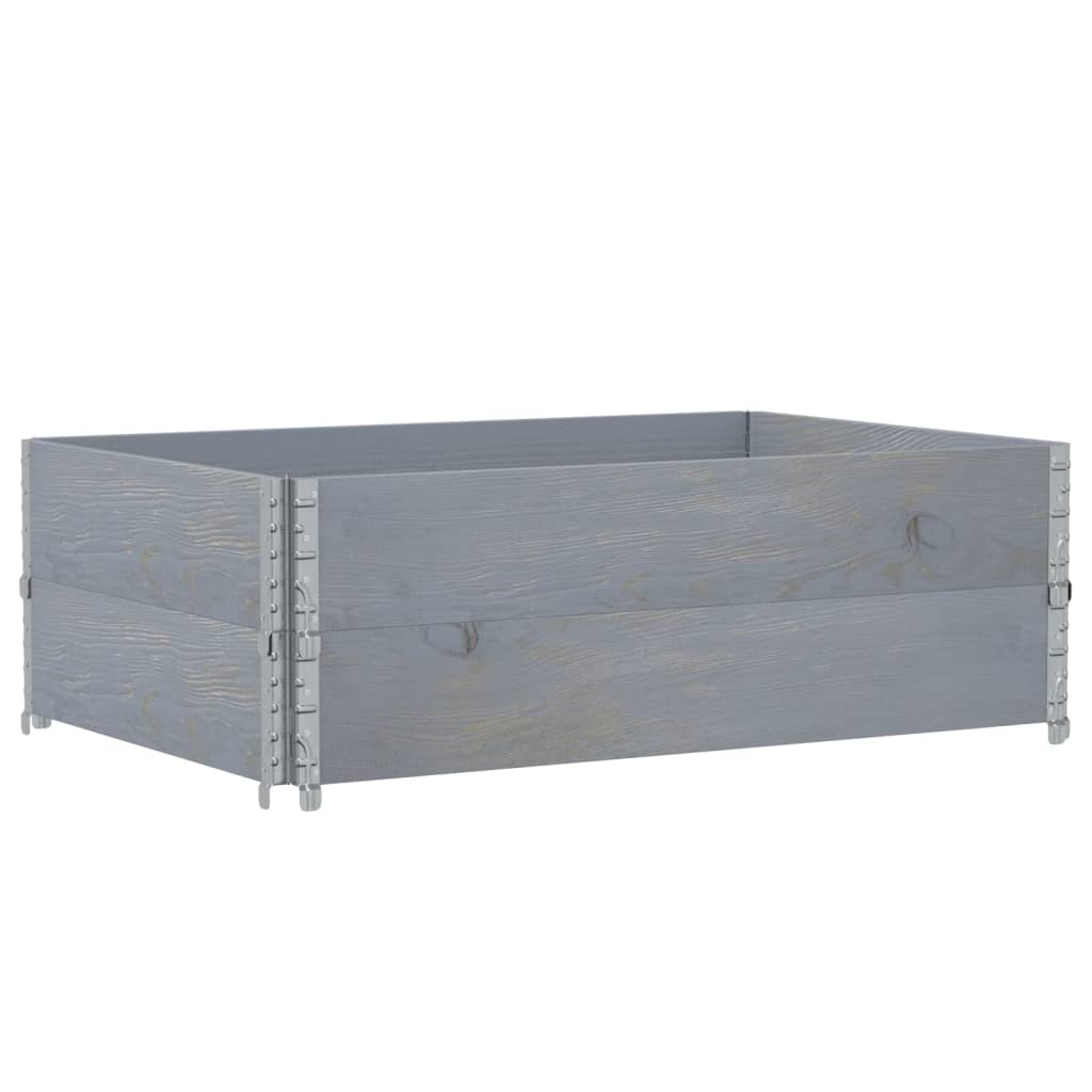 Vidaxl palletopzetranden 2 st 120x80 cm massief groenenhout grijs