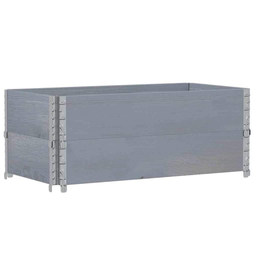Vidaxl palletopzetranden 2 st 100x50 cm massief groenenhout grijs