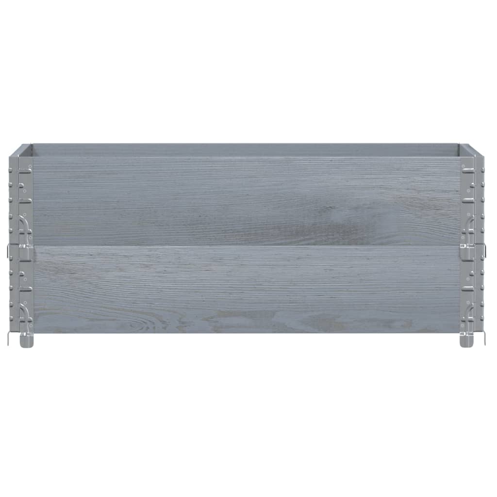 Vidaxl palletopzetranden 2 st 100x50 cm massief groenenhout grijs