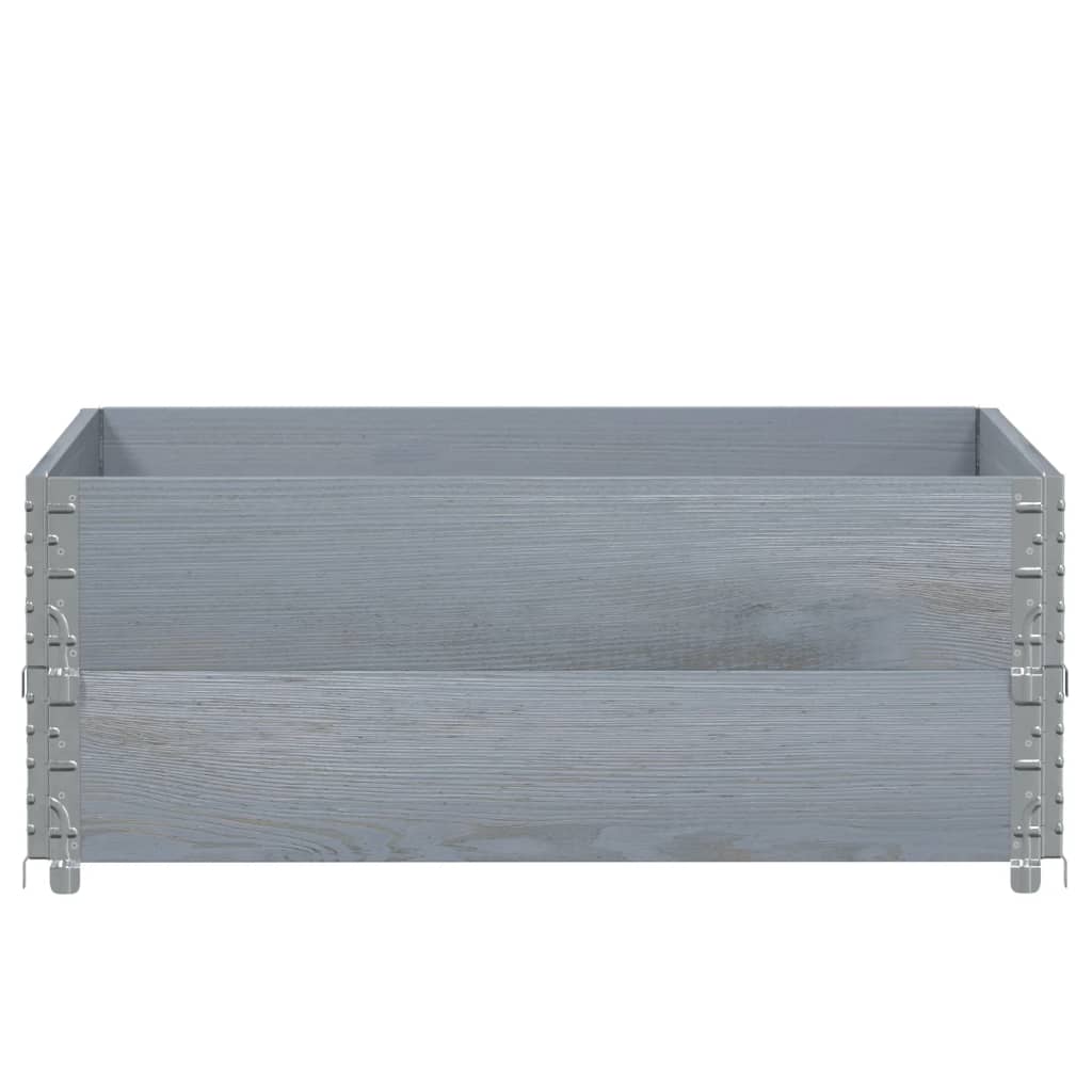 Vidaxl palletopzetranden 2 st 100x100 cm massief groenenhout grijs