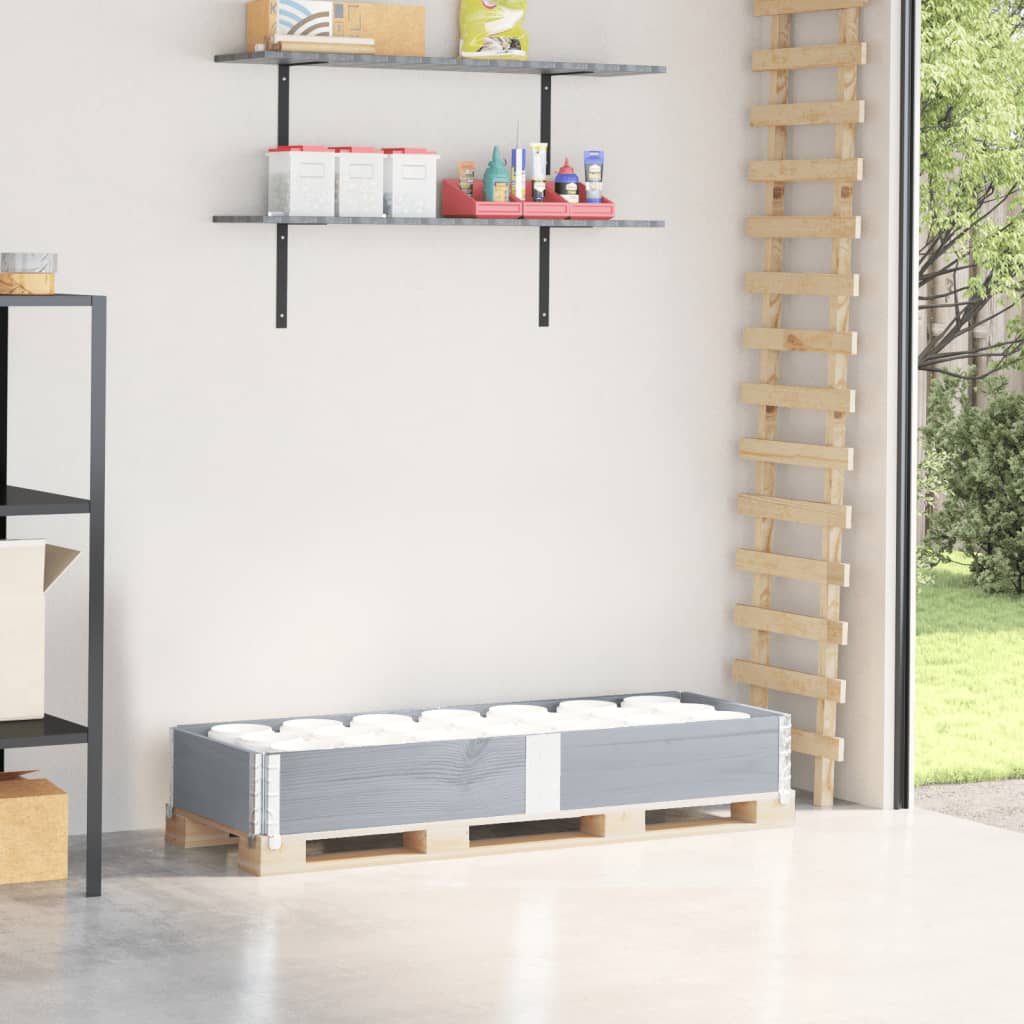 Vidaxl palletopzetrand 150x50 cm massief groenenhout grijs