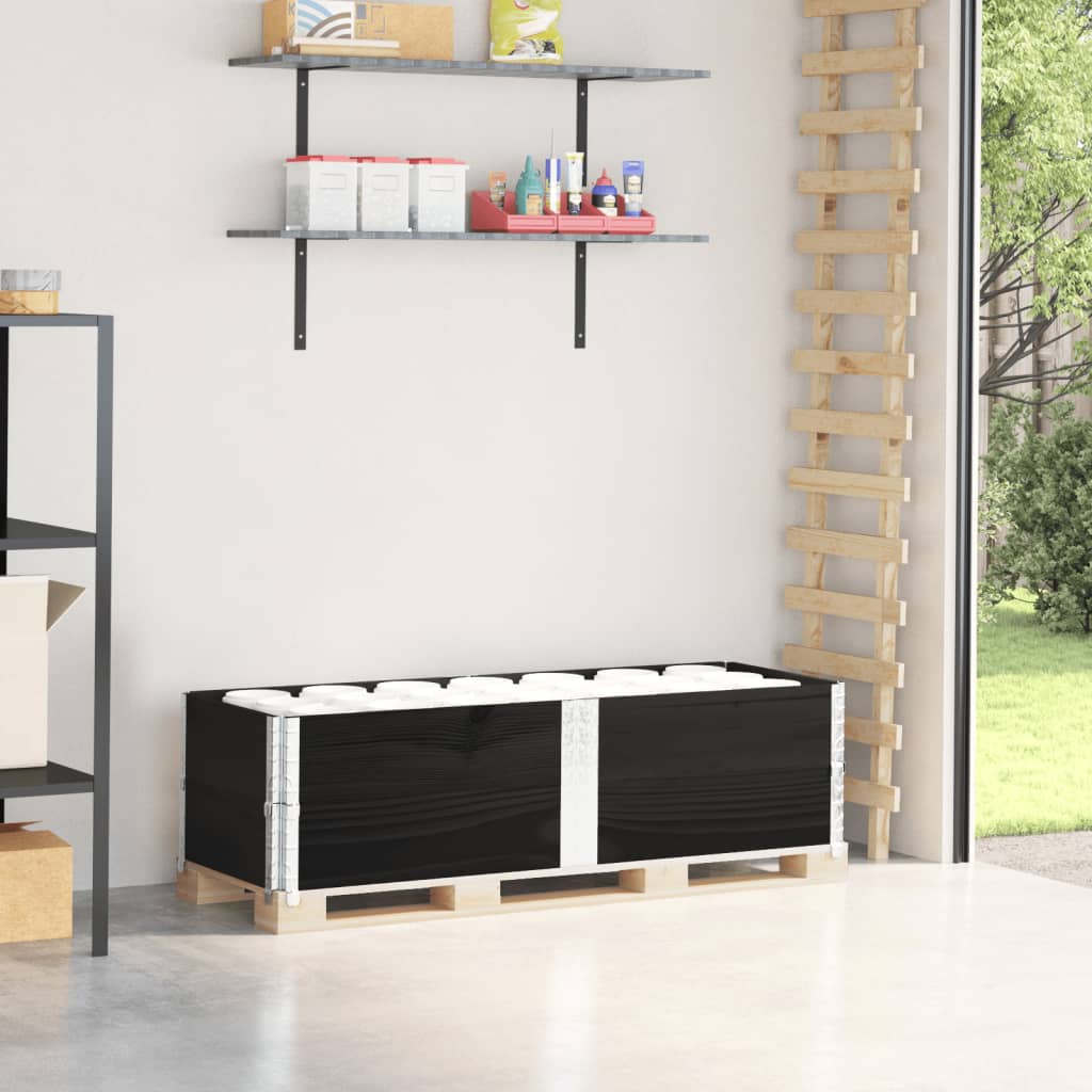 Vidaxl palletopzetranden 2 st 150x50 cm massief groenenhout zwart