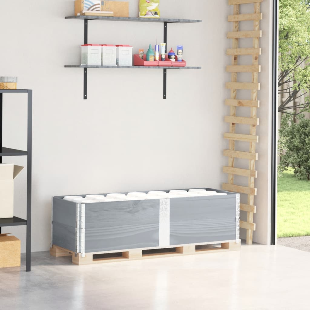 Vidaxl palletopzetranden 2 st 150x50 cm massief groenenhout grijs