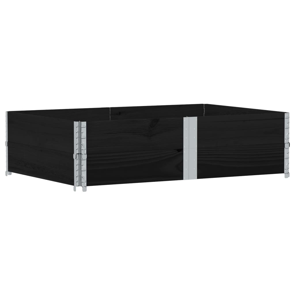 Vidaxl palletopzetranden 2 st 150x100 cm massief groenenhout zwart