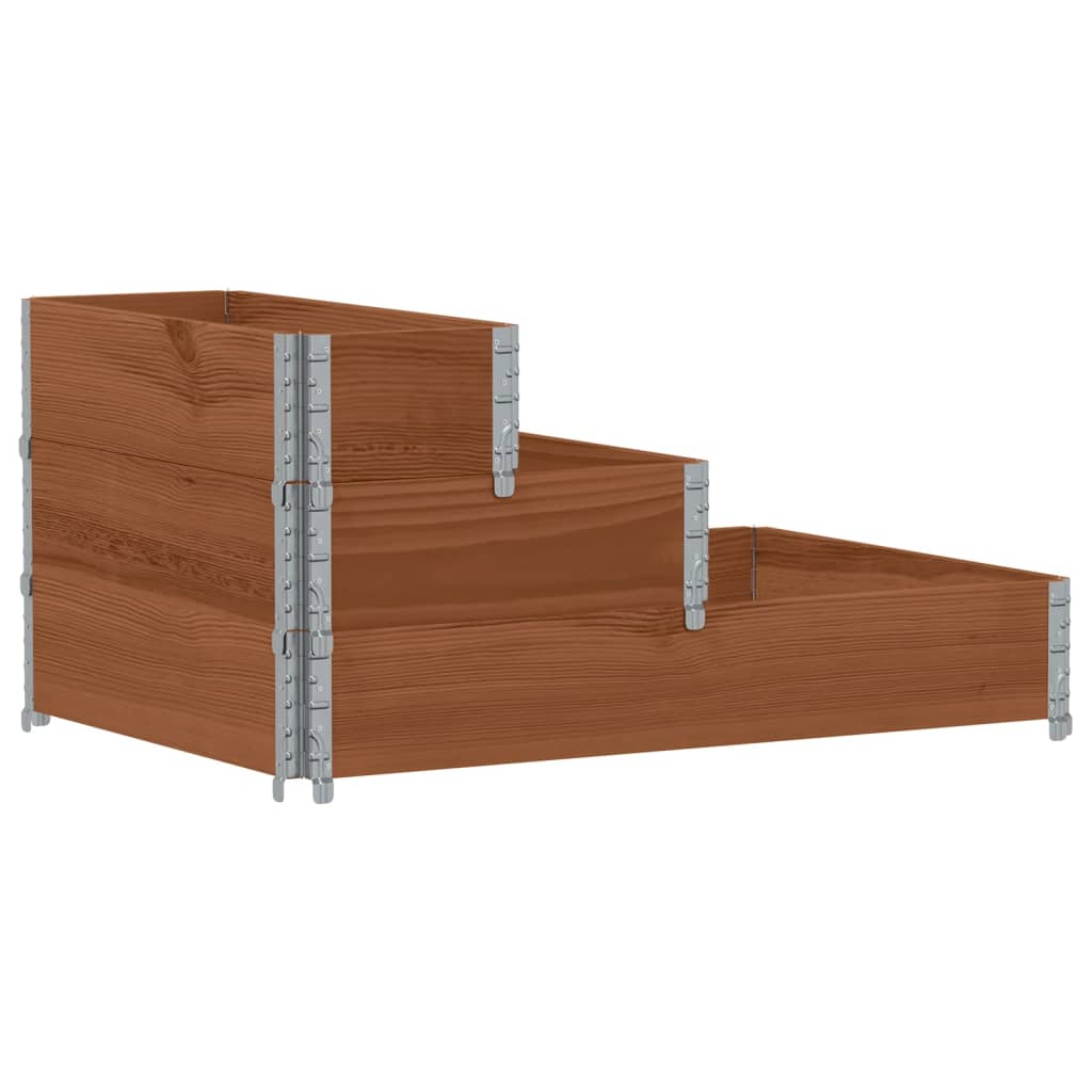 Vidaxl bestaande plantenbak 3-laags 120x80 cm massief groenenhout bruin