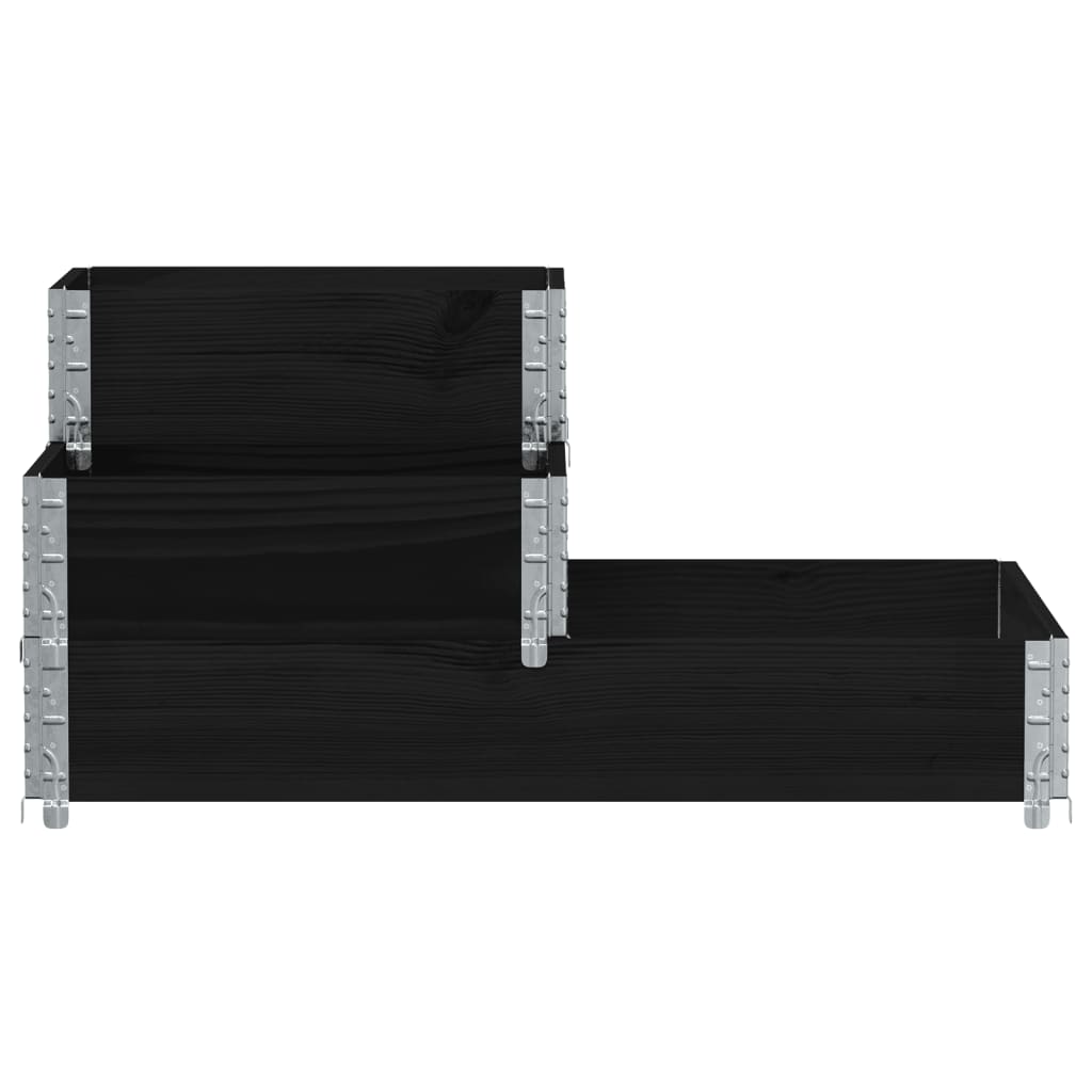 Vidaxl bestaande plantenbak 3-laags 120x80 cm massief groenenhout zwart