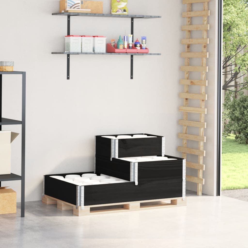 Vidaxl bestaande plantenbak 3-laags 120x80 cm massief groenenhout zwart
