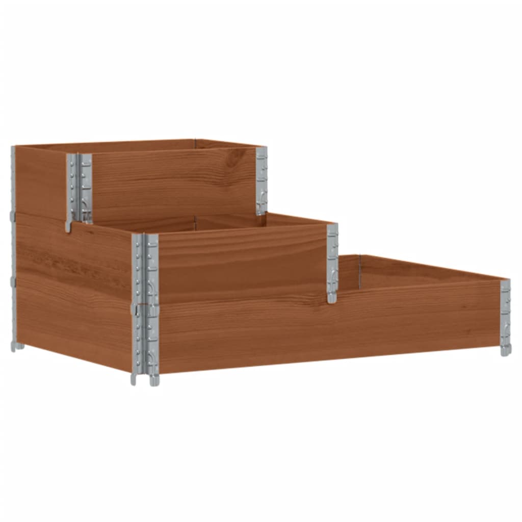 Vidaxl bestaande plantenbak 3-laags 120x80 cm massief groenenhout bruin