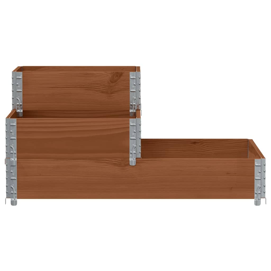 Vidaxl bestaande plantenbak 3-laags 120x80 cm massief groenenhout bruin