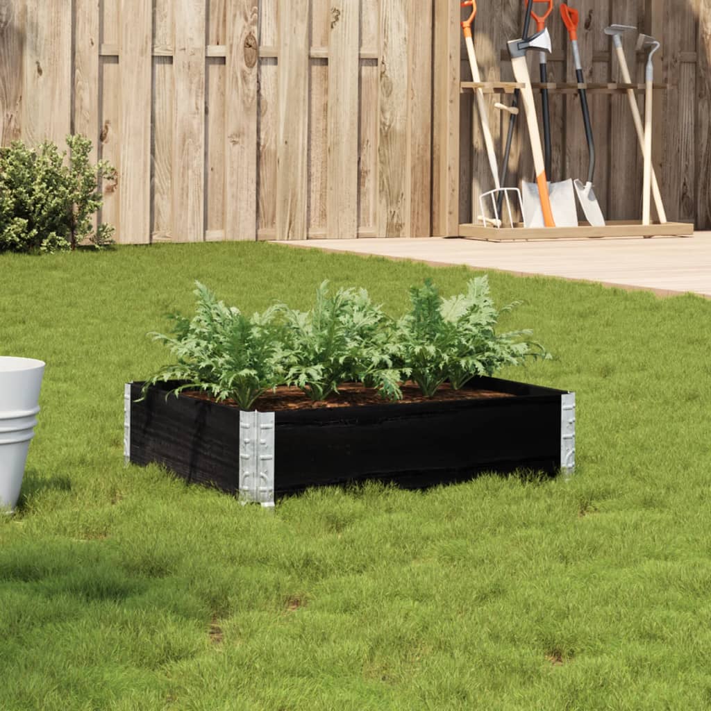 Vidaxl plantenbak 80x60 cm massief groenenhout zwart