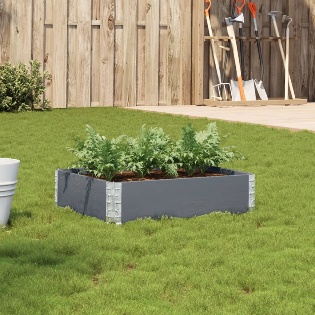 Vidaxl plantenbak 80x60 cm massief groenenhout grijs