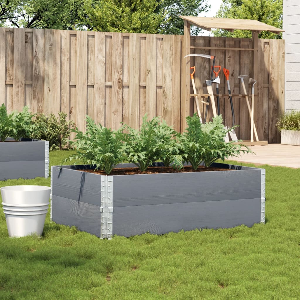 Vidaxl plantenbak 120x80 cm massief groenenhout grijs